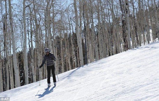 Michelle Obama Skiing